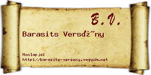 Barasits Versény névjegykártya